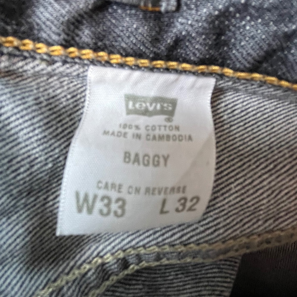 Levis SilverTab Baggy Jeans Mens 33x32 Faded Black Denim 90s Streetwear Wide Leg - Picture 8 of 16